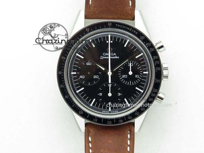 0228 Cozy Speedmaster Racing 40mm SS Black Dial On SS Bracelet A7750 ( Free Rubber Strap ) 8252